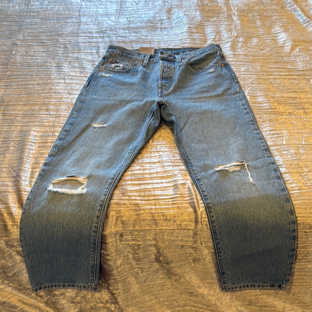 Levi's Blue High Rise Distressed Jeans